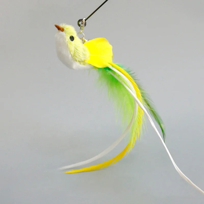Handfree Bird/Feather Cat Wand with Bell