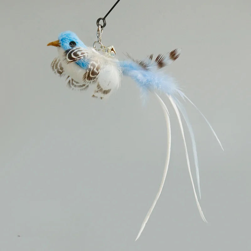 Handfree Bird/Feather Cat Wand with Bell