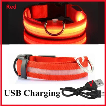 LED Glowing Dog Collar Adjustable Flashing