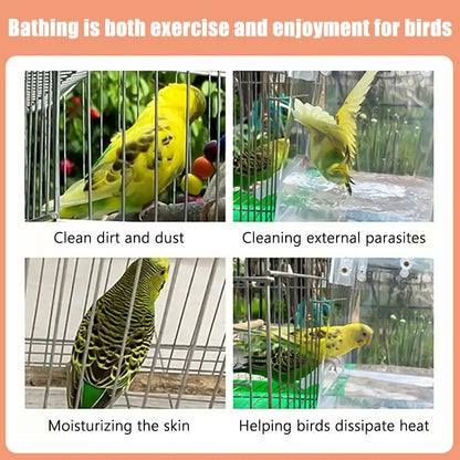 Clear Hanging Bird Bath for Cage