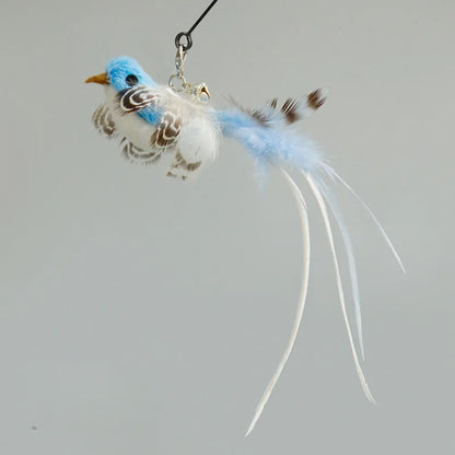 Handfree Bird/Feather Cat Wand with Bell
