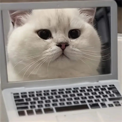 Mini Dollhouse Toy Cat Laptop