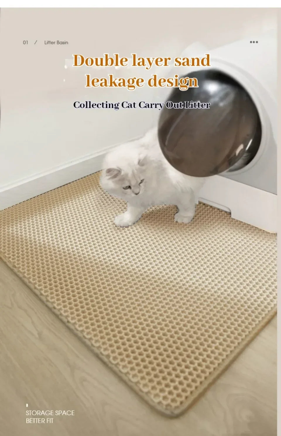 Large Cat Litter Mat Double Layer