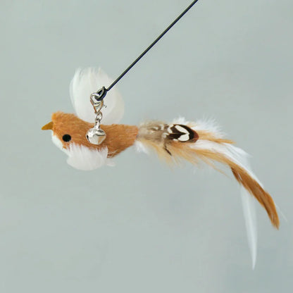 Handfree Bird/Feather Cat Wand with Bell