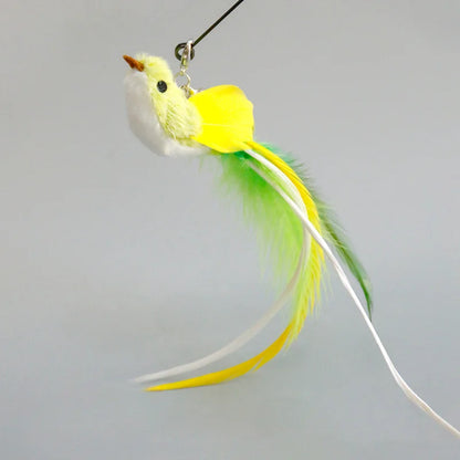 Handfree Bird/Feather Cat Wand with Bell