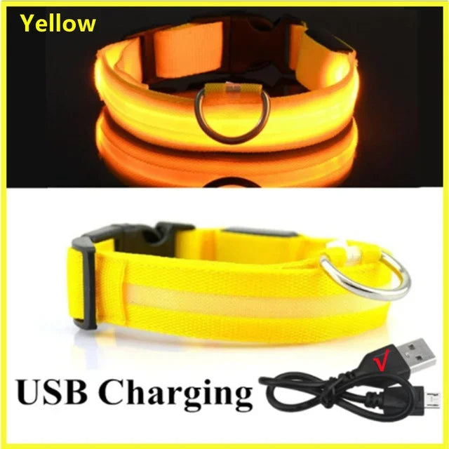 LED Glowing Dog Collar Adjustable Flashing