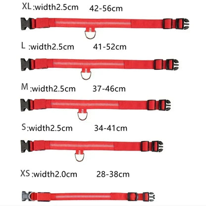 LED Glowing Dog Collar Adjustable Flashing