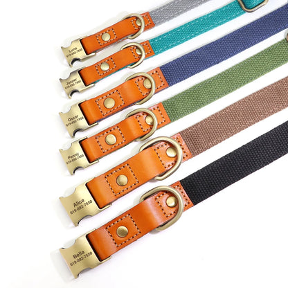 Nylon Custom Dog Puppy Collar Leash Set