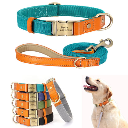 Nylon Custom Dog Puppy Collar Leash Set