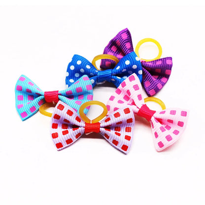 100PCS Puppy Bow Handmade Movable