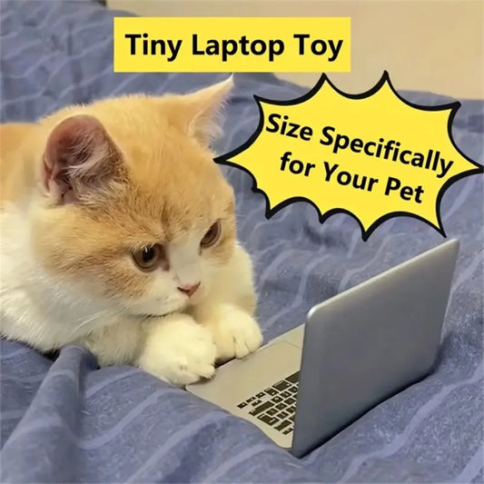Mini Dollhouse Toy Cat Laptop