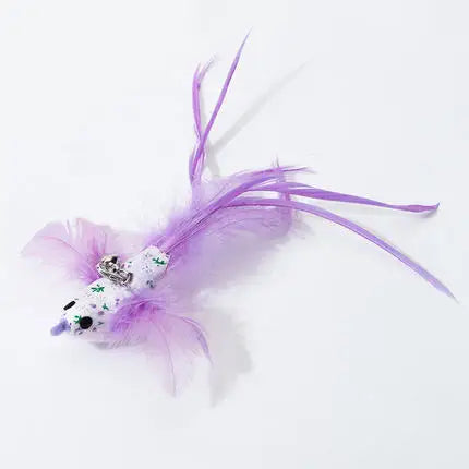 Handfree Bird/Feather Cat Wand with Bell