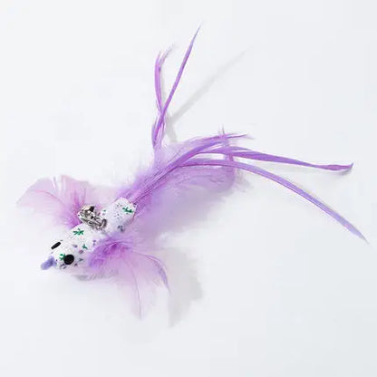 Handfree Bird/Feather Cat Wand with Bell