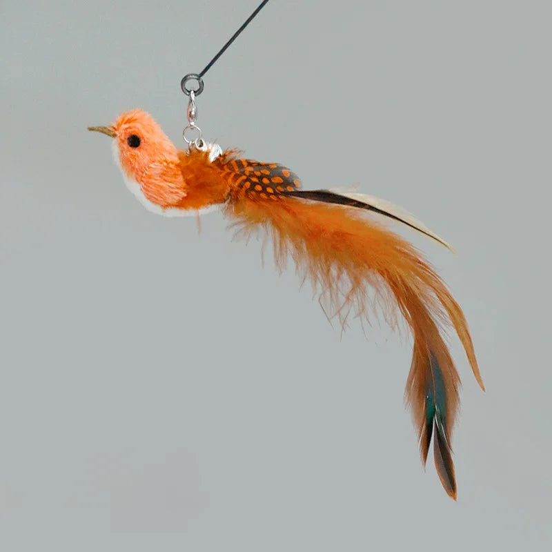 Handfree Bird/Feather Cat Wand with Bell