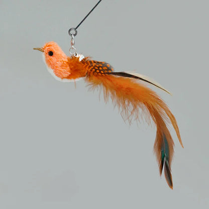 Handfree Bird/Feather Cat Wand with Bell