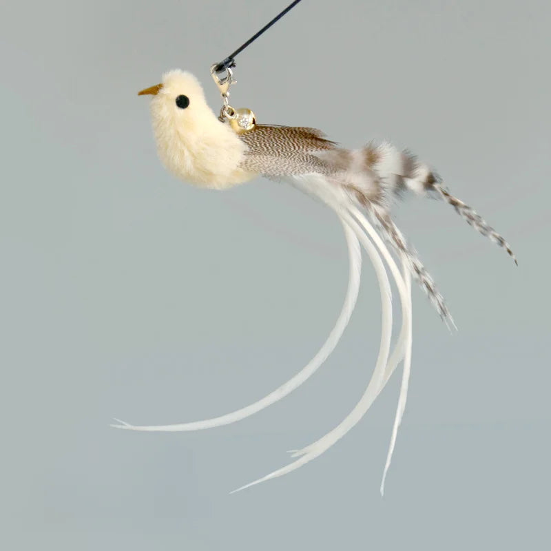 Handfree Bird/Feather Cat Wand with Bell