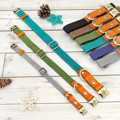 Nylon Custom Dog Puppy Collar Leash Set