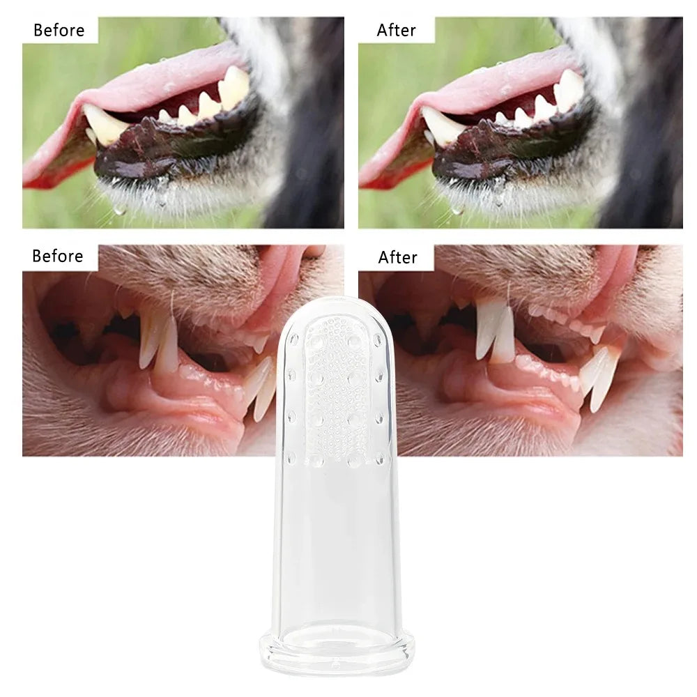 Silicone Fingertips Toothbrushes Cat Dog