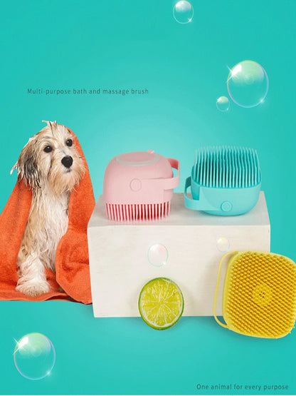 Pet dog silicone bath brush