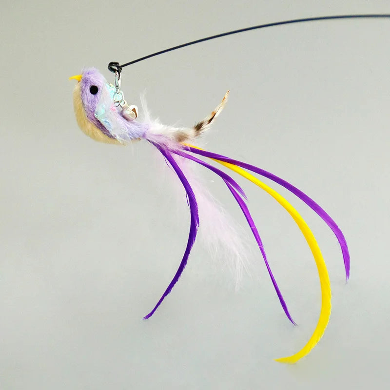 Handfree Bird/Feather Cat Wand with Bell