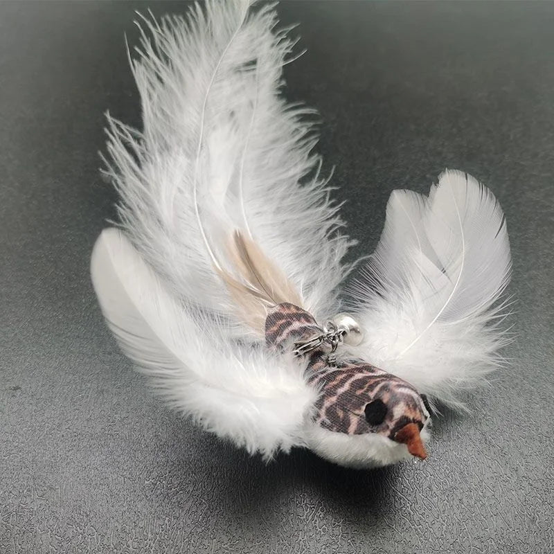 Handfree Bird/Feather Cat Wand with Bell