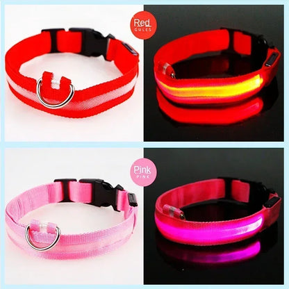 LED Glowing Dog Collar Adjustable Flashing