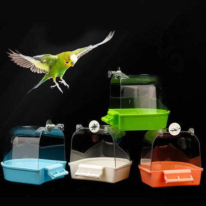 Clear Hanging Bird Bath for Cage