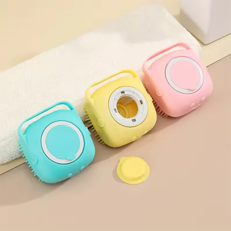 Pet dog silicone bath brush