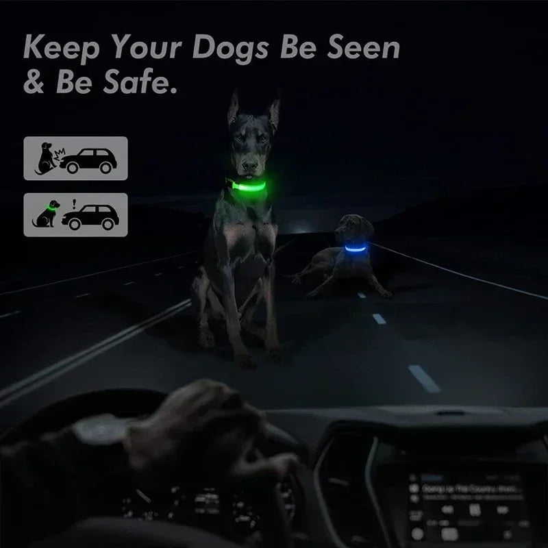 LED Glowing Dog Collar Adjustable Flashing
