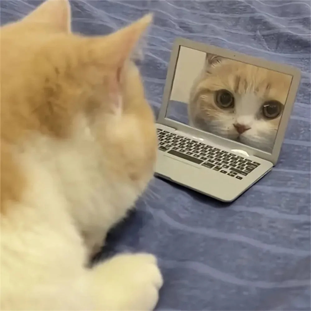 Mini Dollhouse Toy Cat Laptop