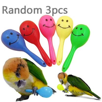 3PCS Parrot Rattle Sand Hammer Sand Ball
