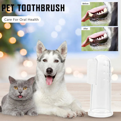 Silicone Fingertips Toothbrushes Cat Dog