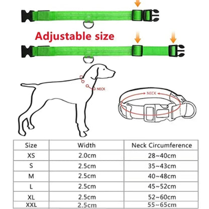 LED Glowing Dog Collar Adjustable Flashing