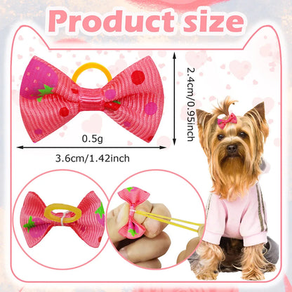 100PCS Puppy Bow Handmade Movable