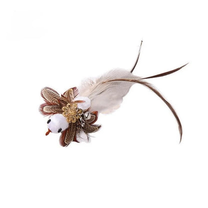 Handfree Bird/Feather Cat Wand with Bell
