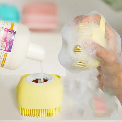 Pet dog silicone bath brush