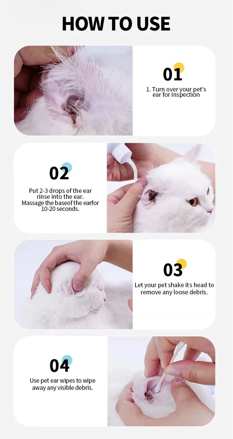 Pet ear wash Cats and dogs ear water cleaning