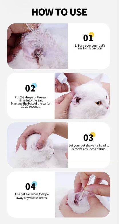 Pet ear wash Cats and dogs ear water cleaning