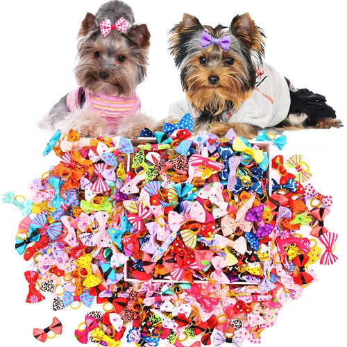 100PCS Puppy Bow Handmade Movable