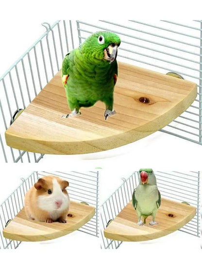 Parrot Bird Wood Perch Stand Platform