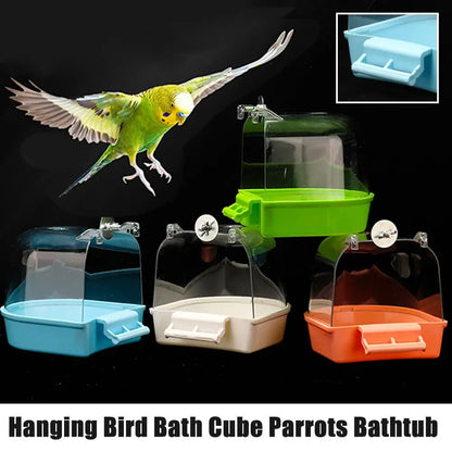 Clear Hanging Bird Bath for Cage