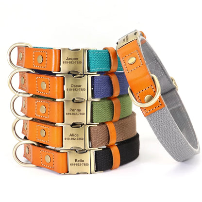 Nylon Custom Dog Puppy Collar Leash Set