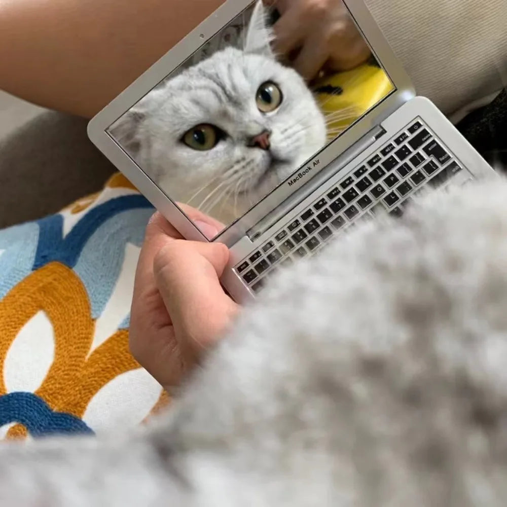 Mini Dollhouse Toy Cat Laptop